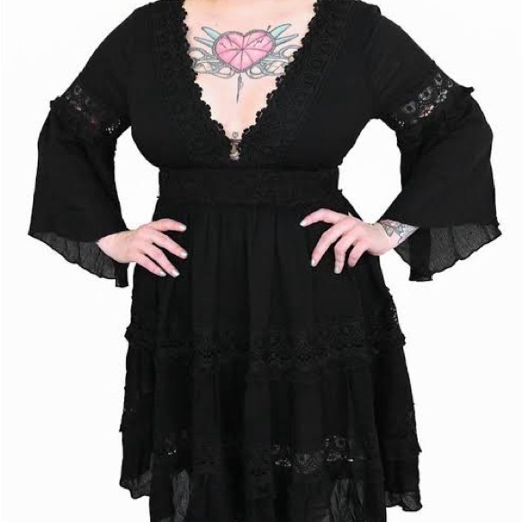 Foxblood Pixie Goth Dress - Picture 2 of 11